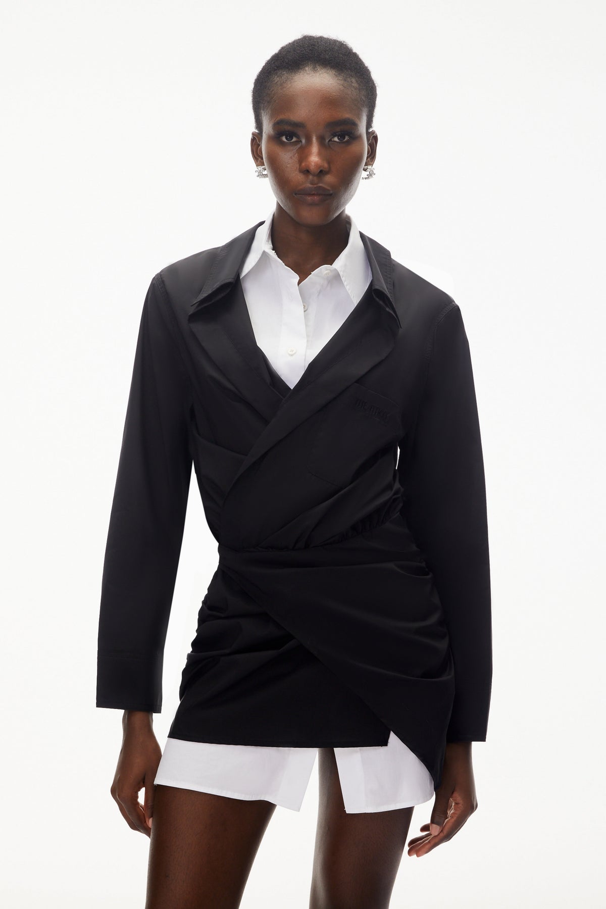 Mahtab Black Color Block Shirt Dress