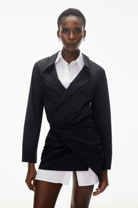 Mahtab Black Color Block Shirt Dress