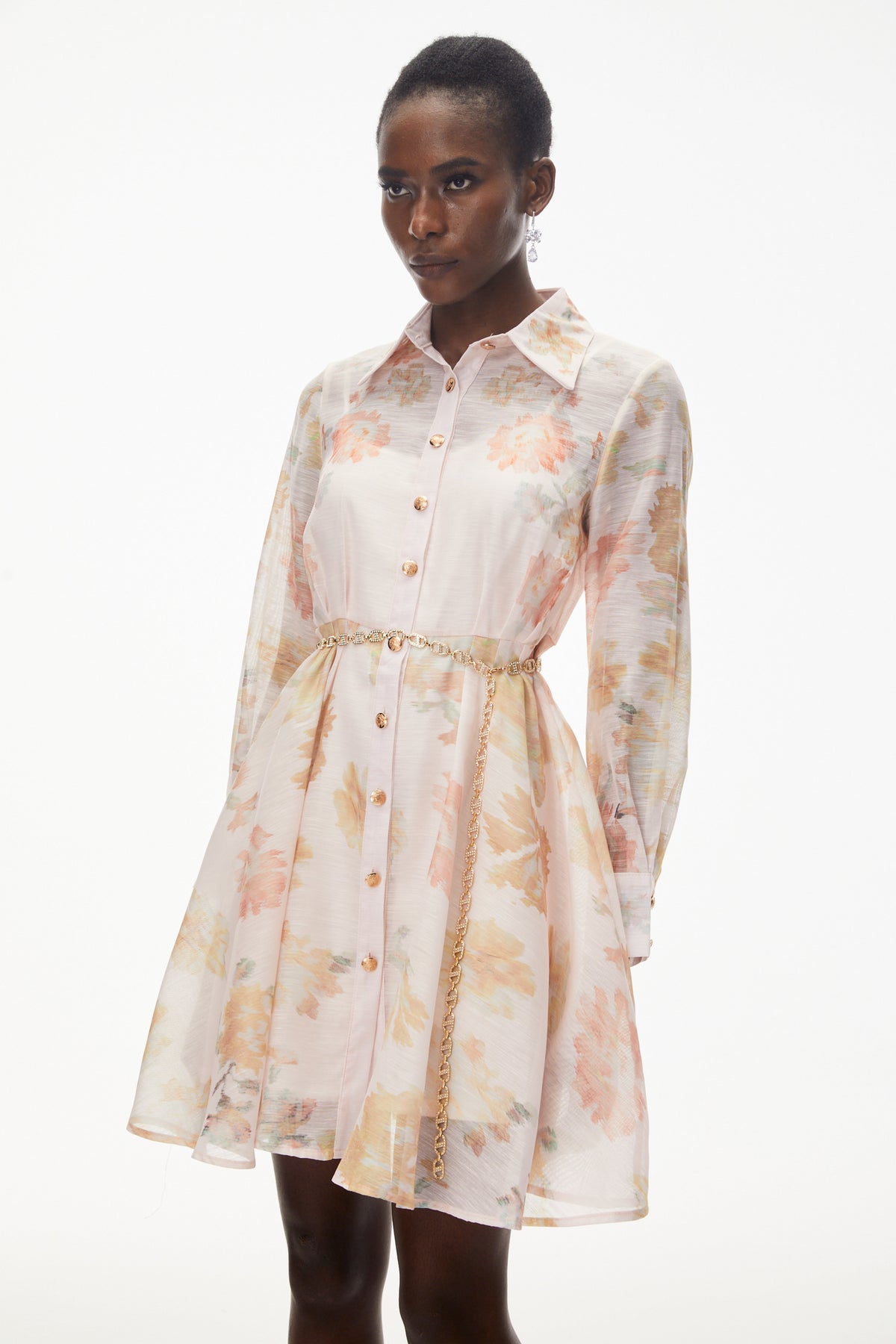 Martha Pink Floral Print Mini Dress