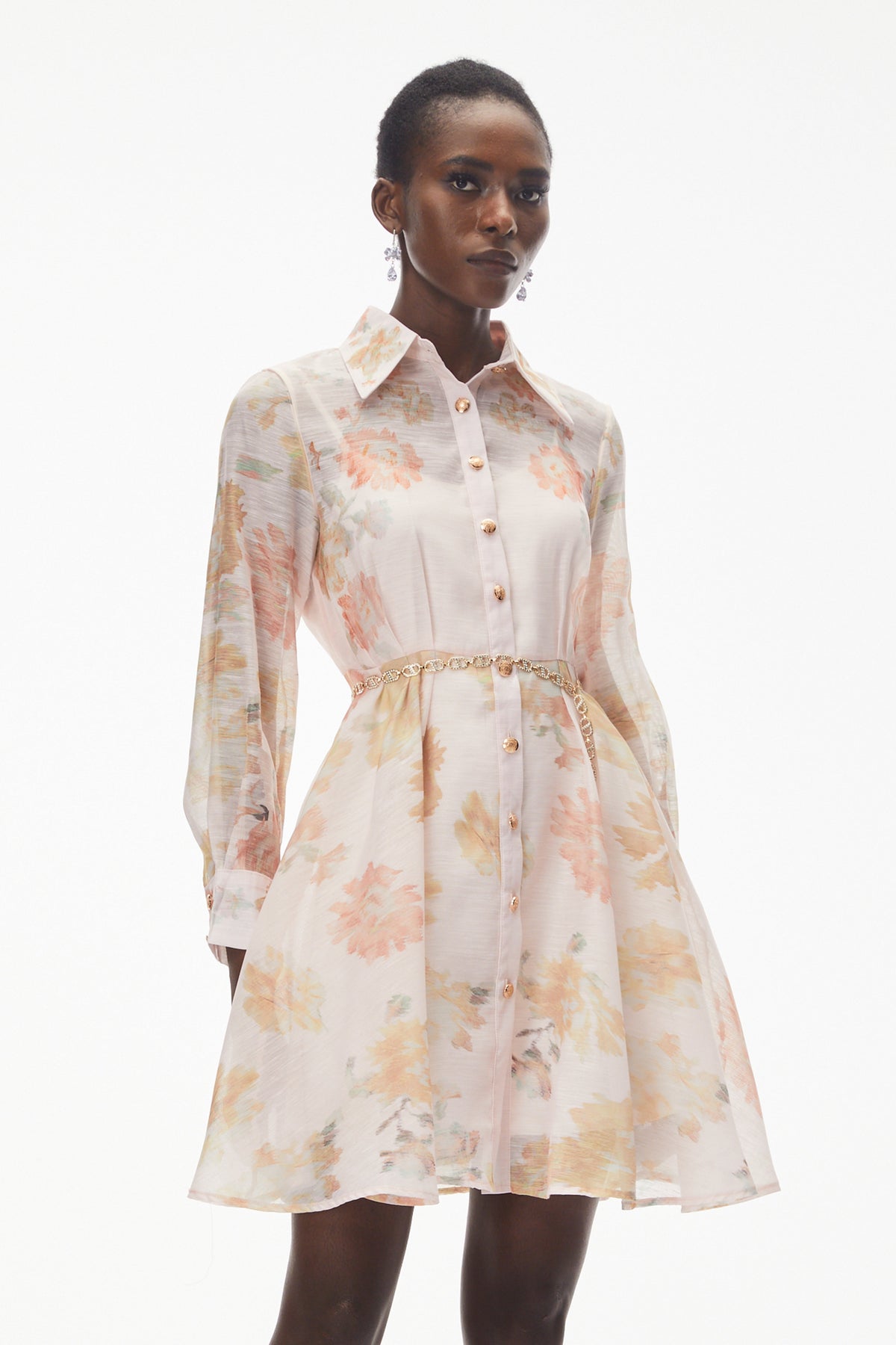 Martha Pink Floral Print Mini Dress