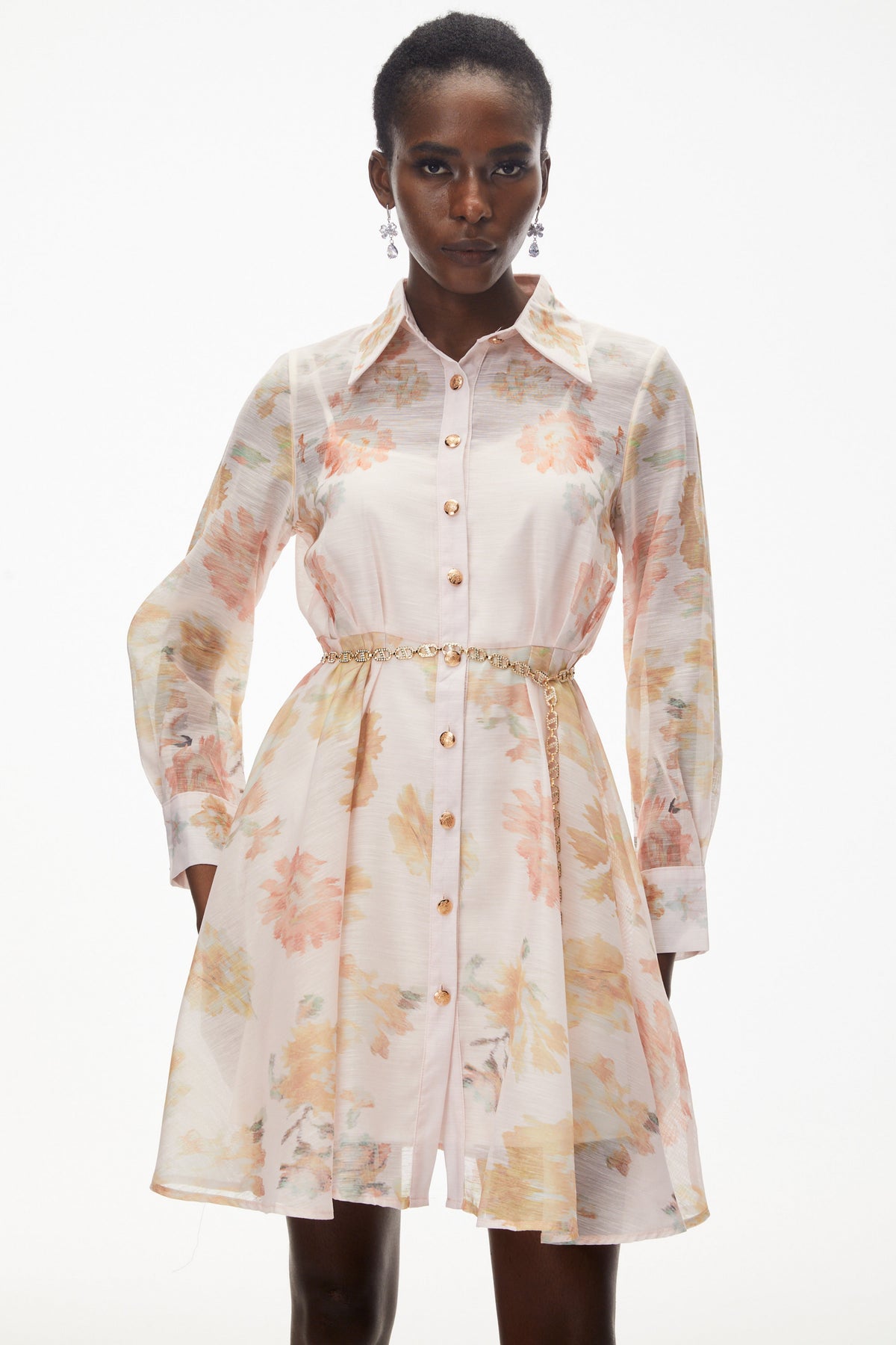 Martha Pink Floral Print Mini Dress