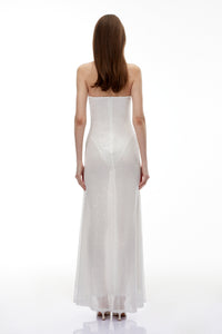 Marwen White Off Shoulder Sequin Maxi Dress