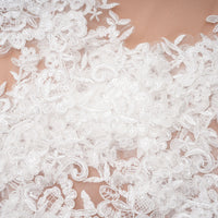 Mieke White Semi-Sheer Lace Maxi Dress