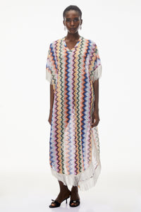 Milena Multicolor Wave Pattern Maxi Dress