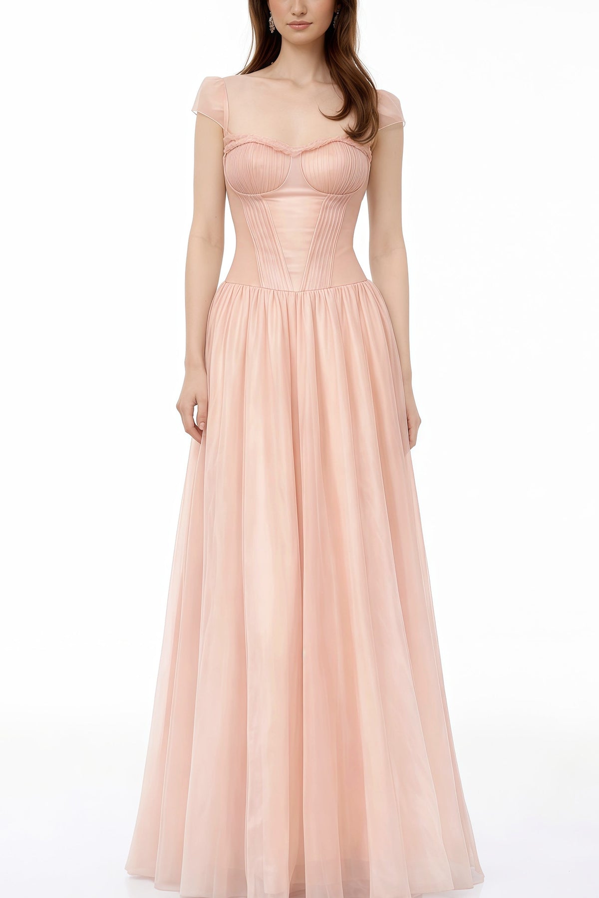 Millie Pink Ruffled Mesh Fairycore Maxi Dress