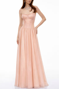 Millie Pink Ruffled Mesh Fairycore Maxi Dress