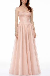 Millie Pink Ruffled Mesh Fairycore Maxi Dress