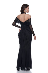 Nora Black Halterneck Cold Shoulder Maxi Dress