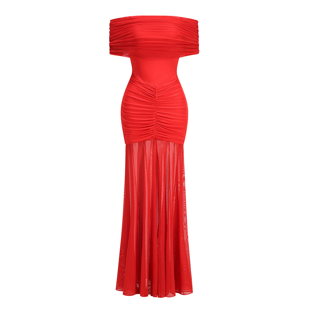 Ninon tulle-panel smocked maxi dress