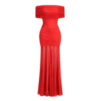 Ninon tulle-panel smocked maxi dress