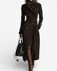 Nathalie™ - Suede Leather Trench Coat