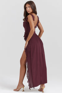 Amira Long Dress – Dark Plum