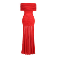 Ninon tulle-panel smocked maxi dress