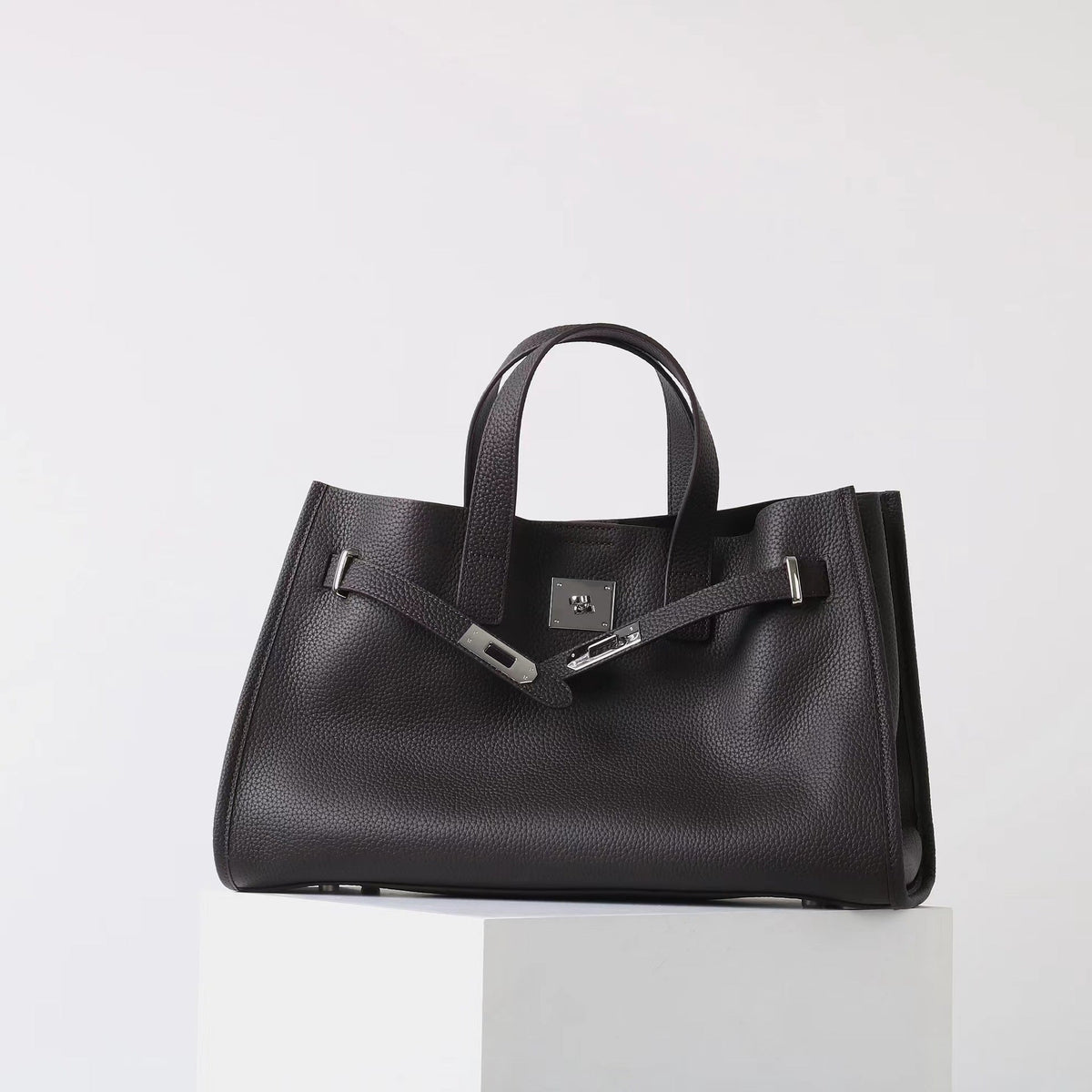 BEVERLEY - Large Capacity Genuine Cowhide Leather Tote Bag for Work & Travel