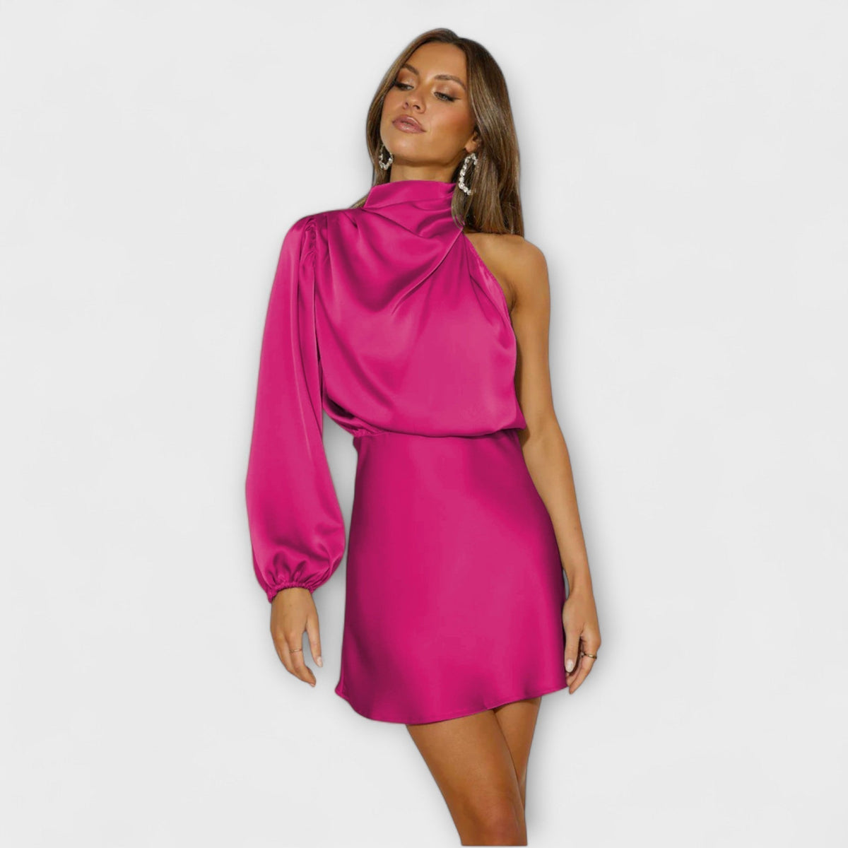 Masela – Draped One-Shoulder Mini Dress
