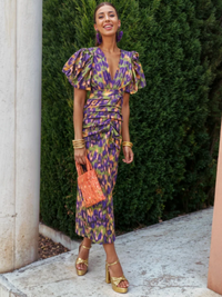 Amelia™ | Vivid Pleated Midi Dress