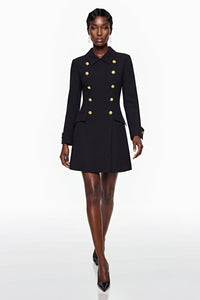 Ottilie Black Mini Dress with Metal Buckles