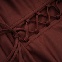 Paulette Brown Ruched Corset Maxi Dress