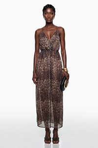 Peregrine Brown Leopard Print Maxi Dress