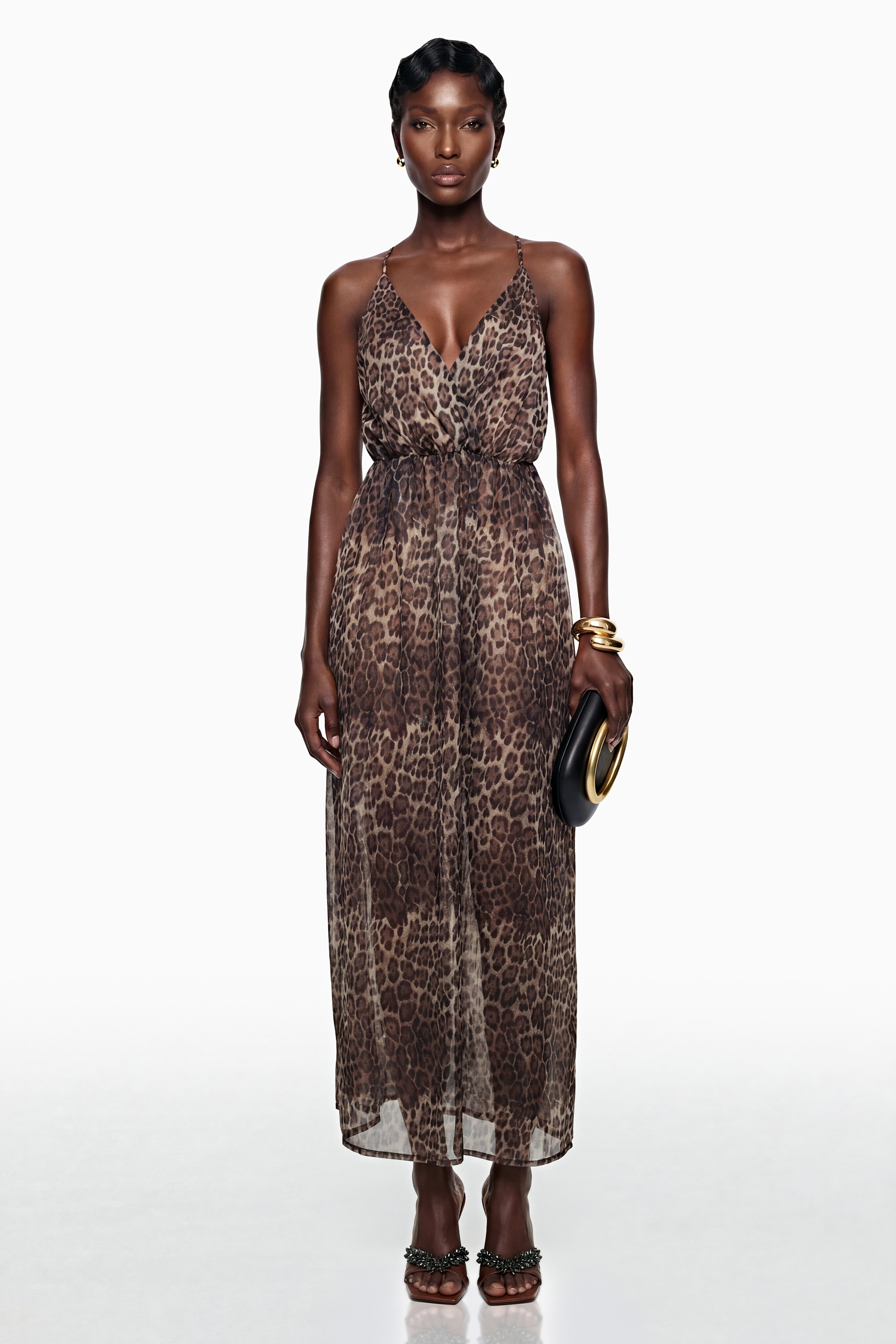 Peregrine Brown Leopard Print Maxi Dress