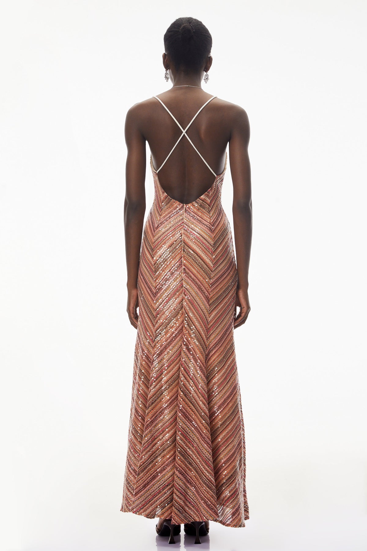Raisa Red Striped Pattern Maxi Dress
