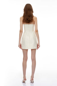Rocía Champagne Off Shoulder Mini Dress