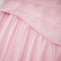 Romane Pink Strapless Corset Chiffon Maxi Dress