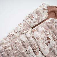 Valérie white floral lace mesh maxi dress