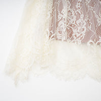 Valérie white floral lace mesh maxi dress