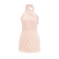 Katarina feather-detail tassel dress