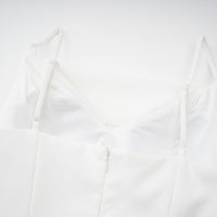 Sarah White Cinched Waist Mini Dress with Cape