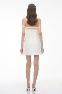 Scarlett Ivory Off Shoulder Fitted Mini Dress