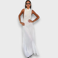 Mirelline – Long Dress with Stand-Up Collar