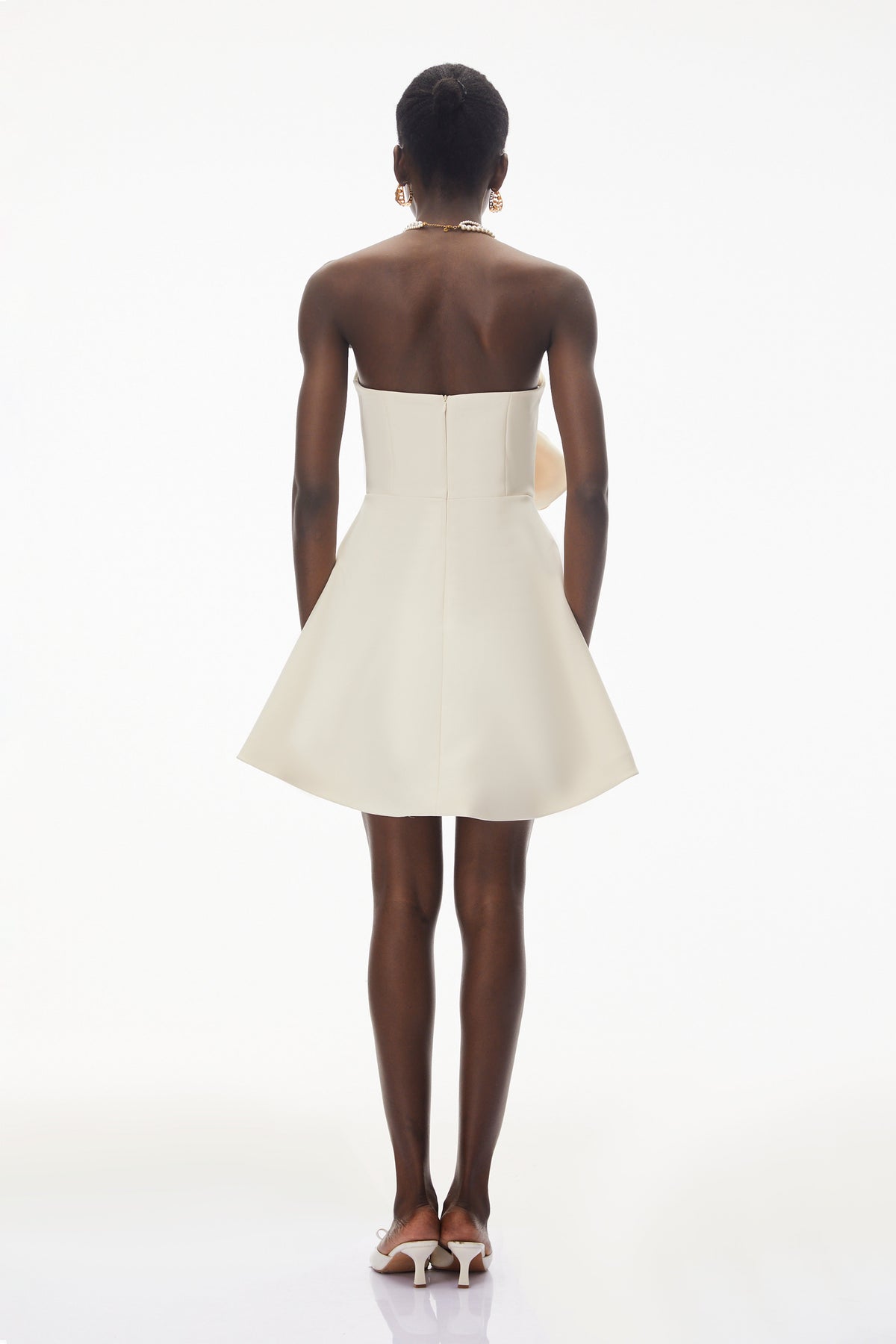 Sienna Ivory Mini Dress with 3D Floral
