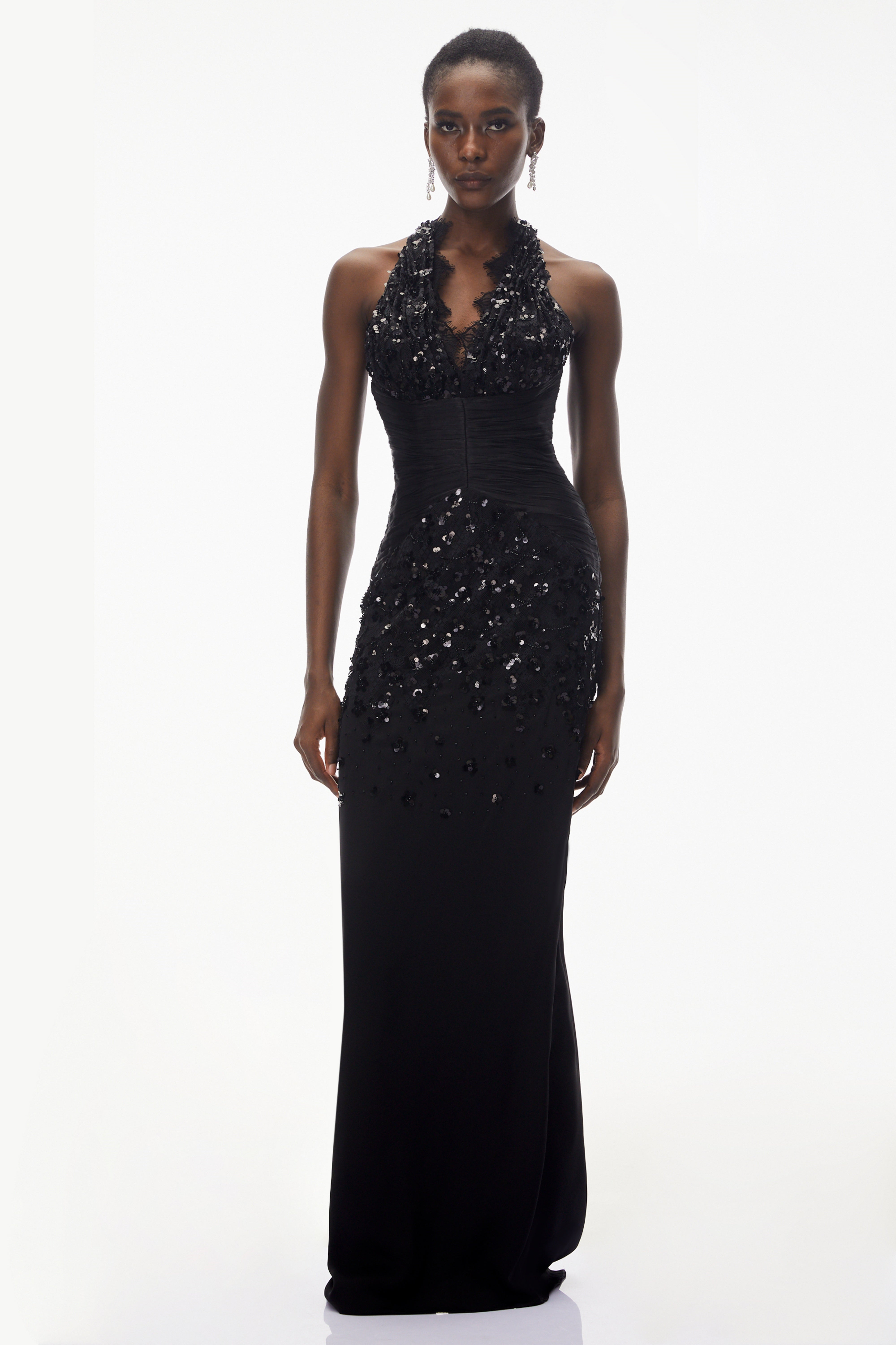 Siphokazi Black Halterneck Embellished Corset Maxi Gown
