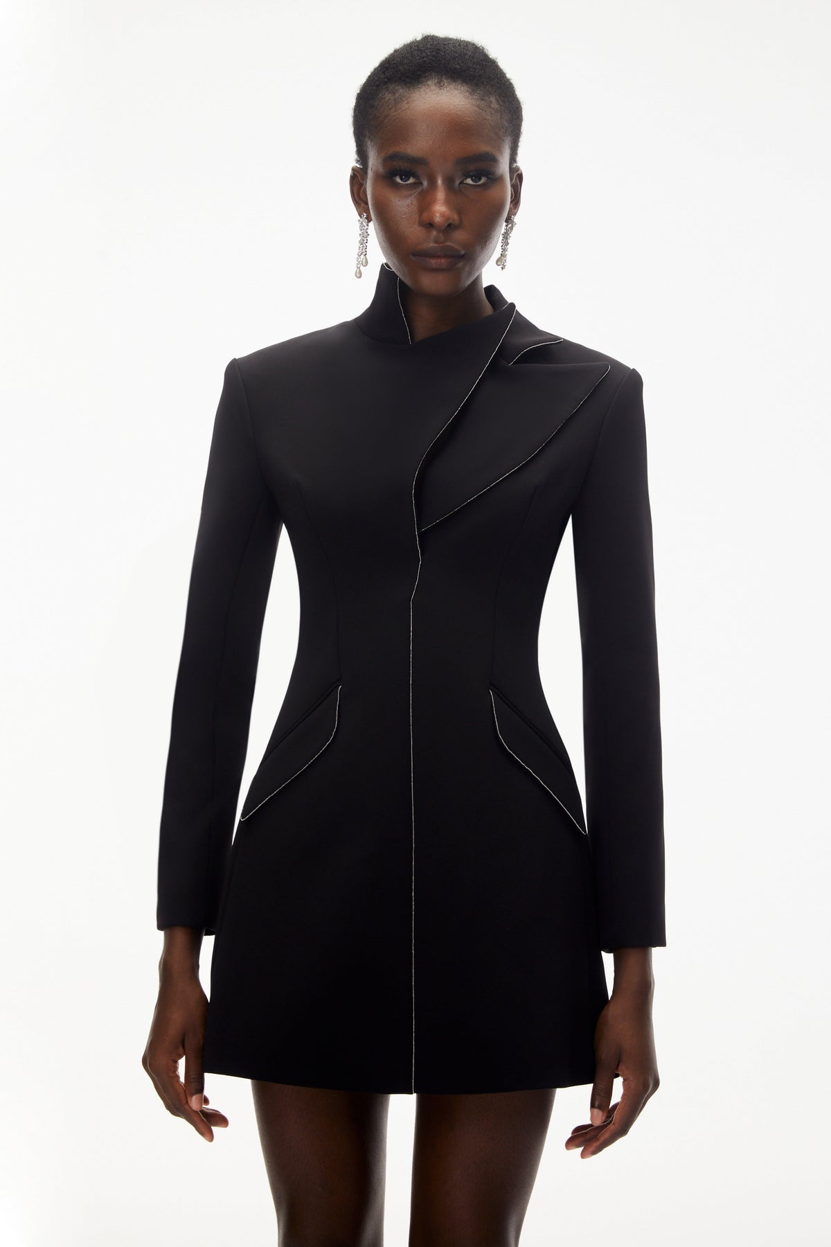 Snizhana Black Asymmetrical Blazer Dress