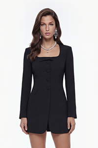 Sonny Black Mini Dress with Bow Detail