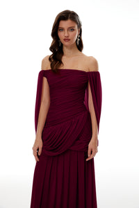Suné Red Cross Front Ruched Maxi Dress