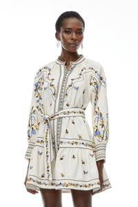 Tove White Floral Embroidered Mini Dress
