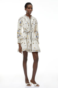 Tove White Floral Embroidered Mini Dress