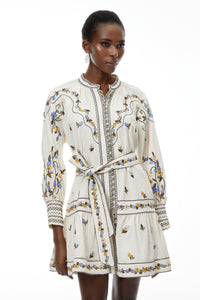 Tove White Floral Embroidered Mini Dress