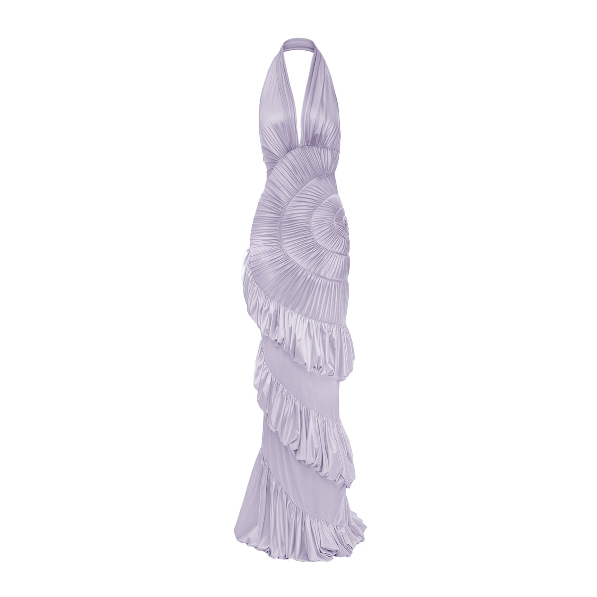 Vilhelmiina Purple Halterneck Shirred Maxi Dress