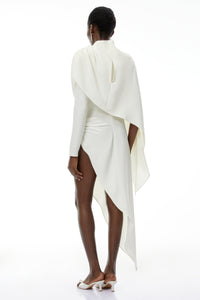 Vuyiswa White Asymmetrical Cape Top