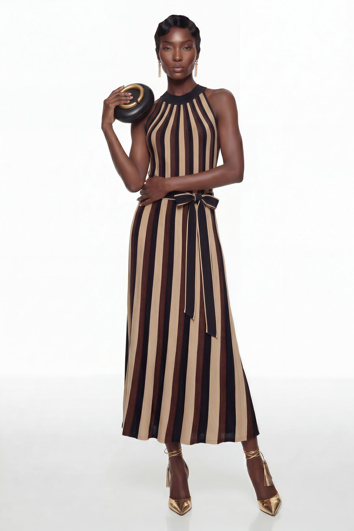 Wendy Brown Color Block Maxi Dress