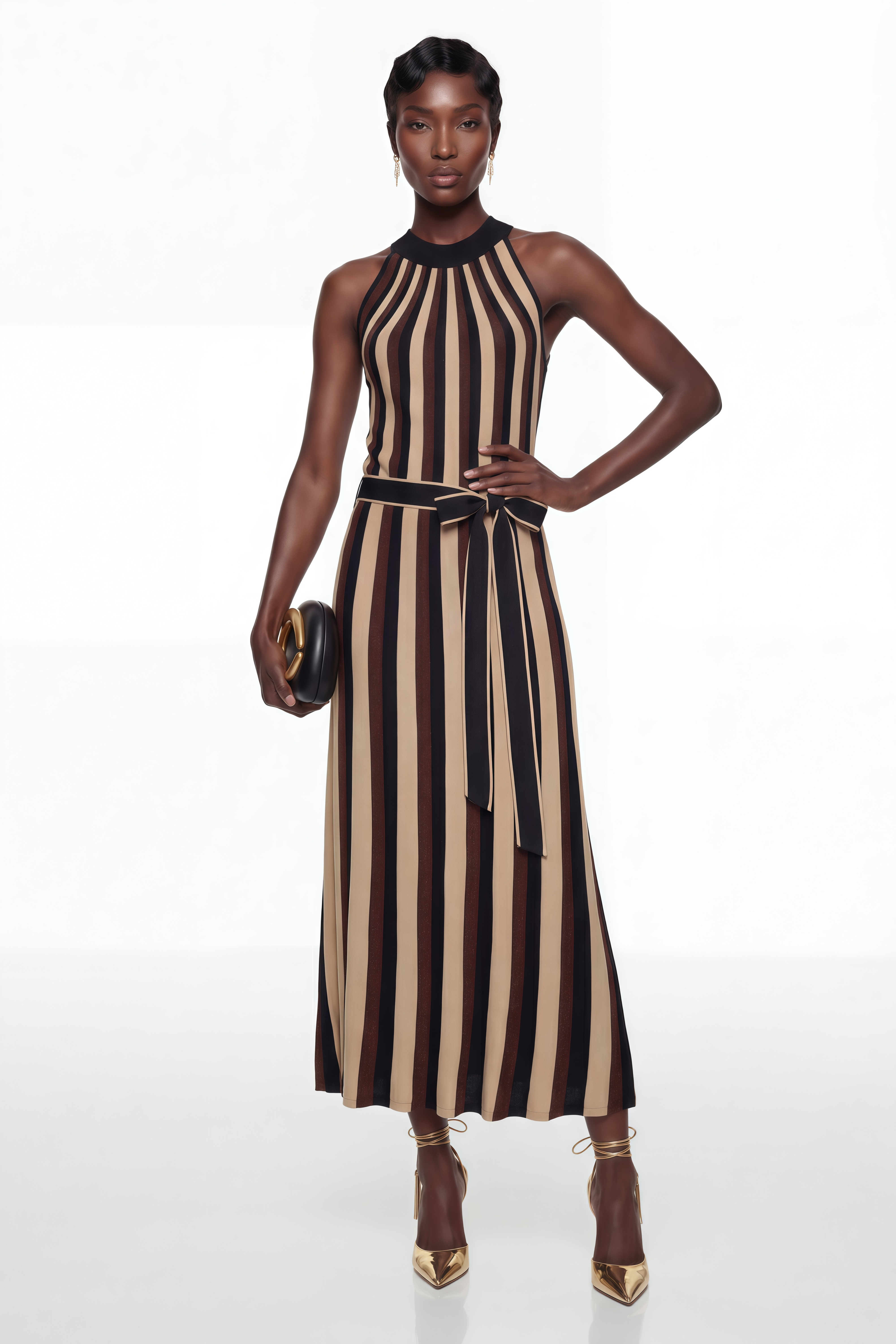 Wendy Brown Color Block Maxi Dress