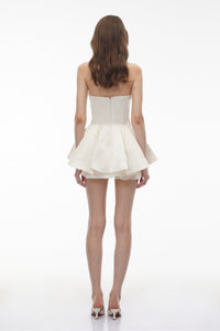 Xenobia White Off Shoulder Floral Lace Mini Dress