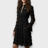 Parisa – Sheer Fringe Midi Dress