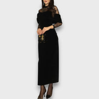 Selara – Velvet Lace Off-Shoulder Evening Dress