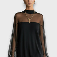 Nyela – Sheer Mesh Evening Mini Dress