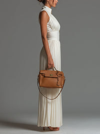 White Sleeveless Pleated Dress